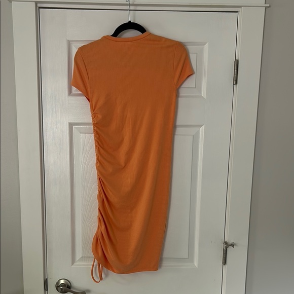 Orange Ruched Dress - Picture 4 of 5